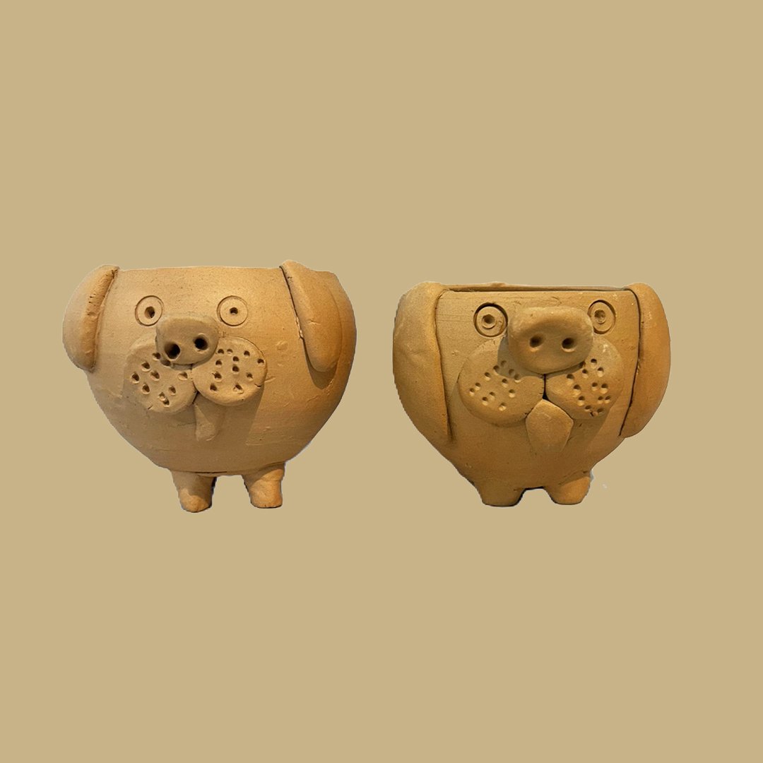 Dog Planter Pair