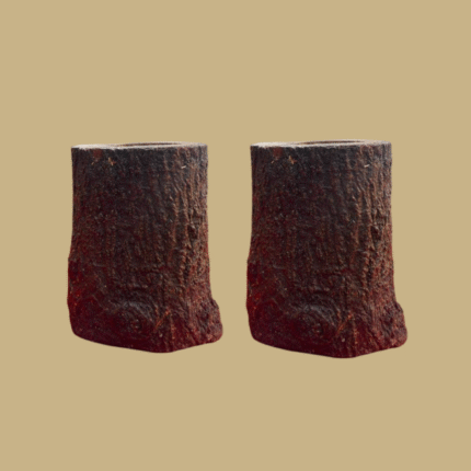 Wooden Bark Planter set of 2