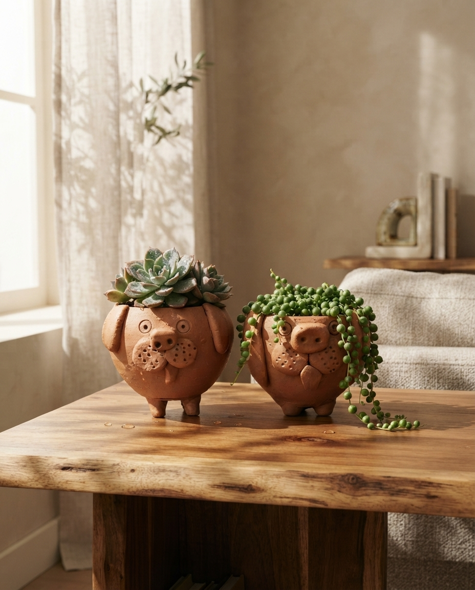 terracotta Dog Planters