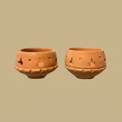 Terracotta Cut Diya set of 2