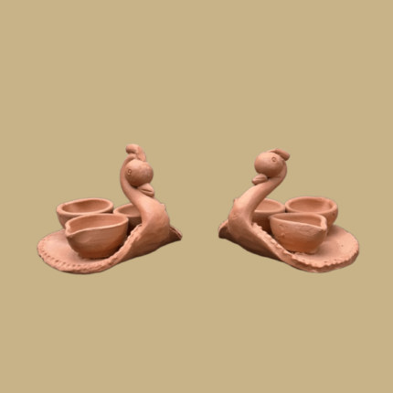 3 Peacock Diya Set of 2