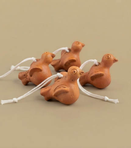 Terracotta Bird hangings set of 4