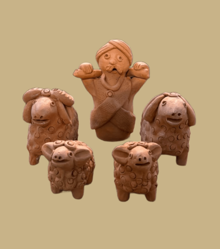 Terracotta sheep family