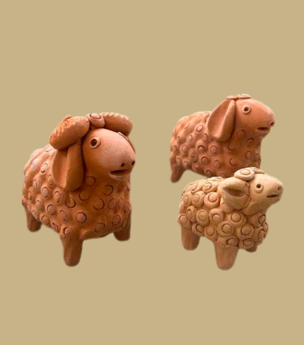 Terracotta sheep family